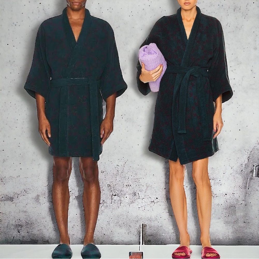 OFF-WHITE: Unisex Bathrobe in Dark Irish Aubergine